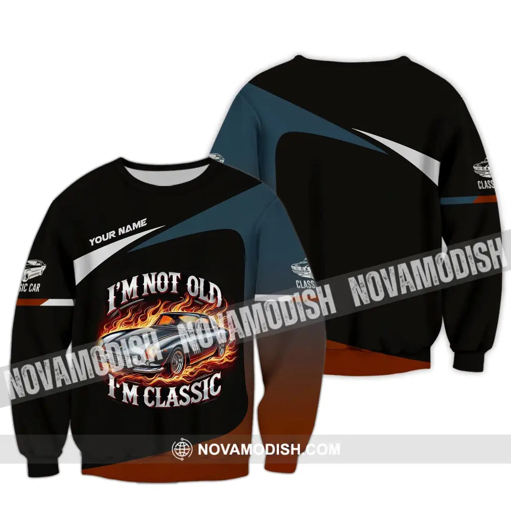 Man Shirt Custom Name Classic Car Lover T-Shirt Long Sleeve / S T-Shirt