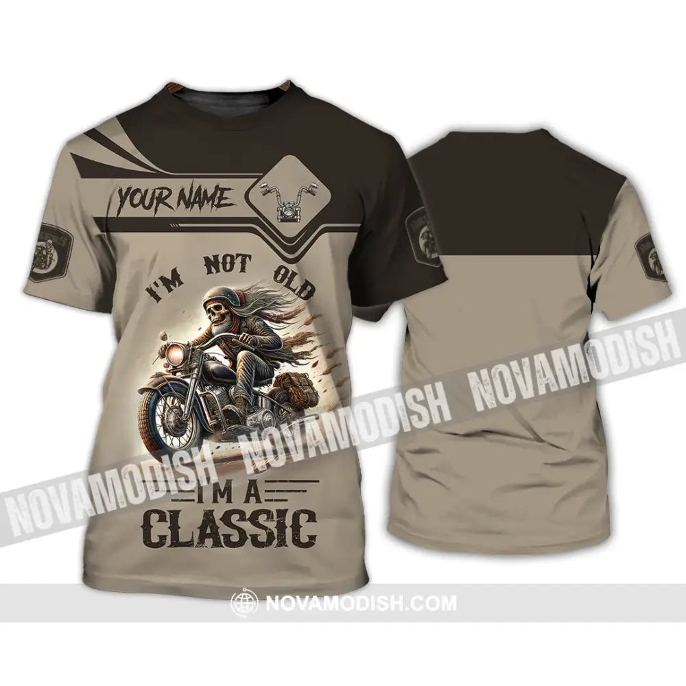 Man Shirt Custom Name Classic Motorcycle Lover Hoodie Polo Long Sleeve T-Shirt / S T-Shirt