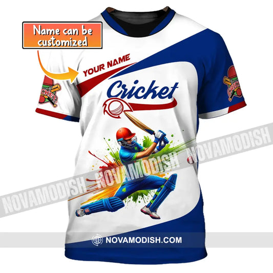 Man Shirt Custom Name Cricket T-Shirt Gift For Lover Player Apparel