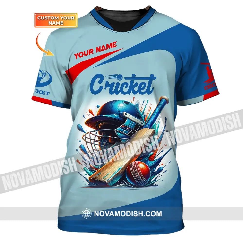 Man Shirt Custom Name Cricket T-Shirt Player Apparel Gift For Lover