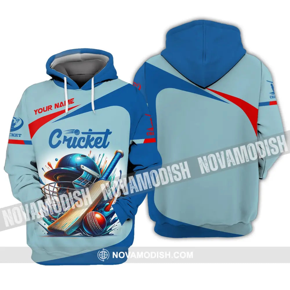 Man Shirt Custom Name Cricket T-Shirt Player Apparel Gift For Lover Hoodie / S