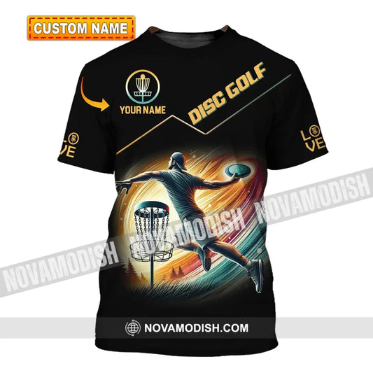 Man Shirt Custom Name Disc Golf T-Shirt Hoodie Long Sleeve T-Shirt