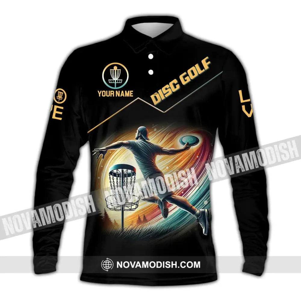 Man Shirt Custom Name Disc Golf T-Shirt Hoodie Long Sleeve Polo / S T-Shirt