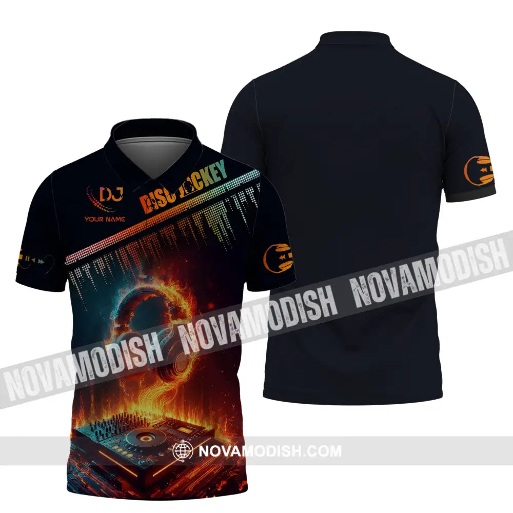 Man Shirt Custom Name Disc Jockey T-Shirt Music Lover Gift For Dj Polo / S
