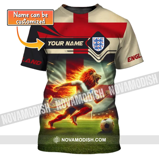 Man Shirt Custom Name England Football Soccer T-Shirt Gift For Lover