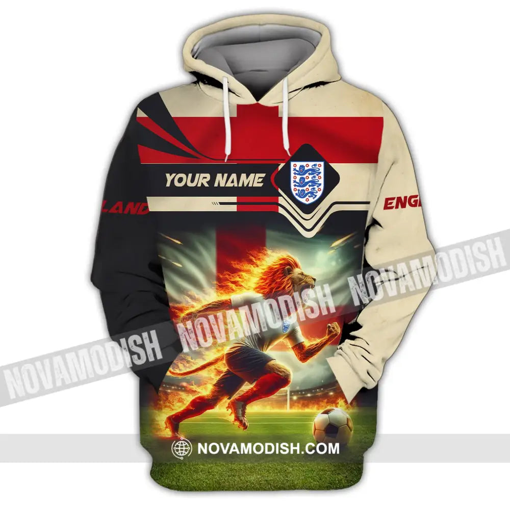 Man Shirt Custom Name England Football Soccer T-Shirt Gift For Lover Hoodie / S