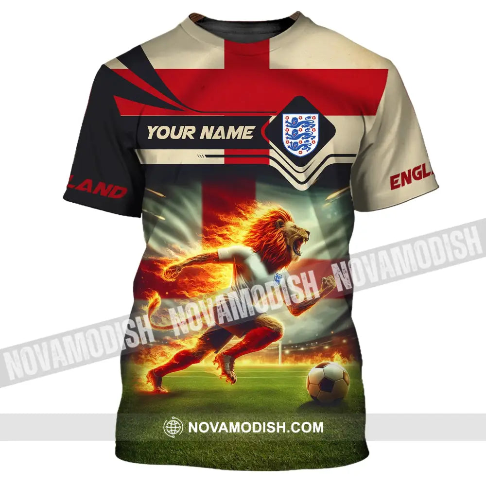 Man Shirt Custom Name England Football Soccer T-Shirt Gift For Lover / S