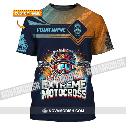 Man Shirt Custom Name Extreme Motocross Moto Cross Gift Polo Hoodie Long Sleeve T-Shirt