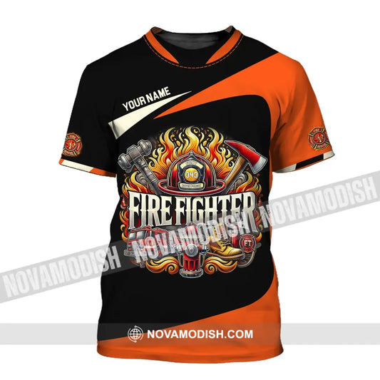 Man Shirt Custom Name Firefighter T-Shirt Hoodie Long Sleeve / S T-Shirt