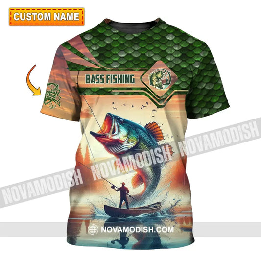 Man Shirt Custom Name Fishing Lover Bass Hoodie Polo Long Sleeve T-Shirt