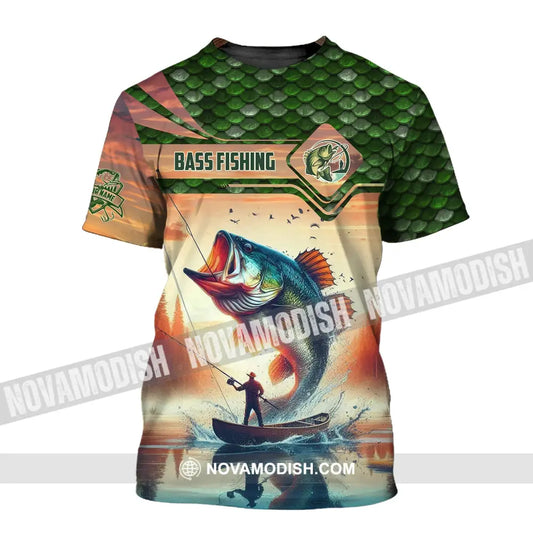 Man Shirt Custom Name Fishing Lover Bass Hoodie Polo Long Sleeve T-Shirt / S T-Shirt