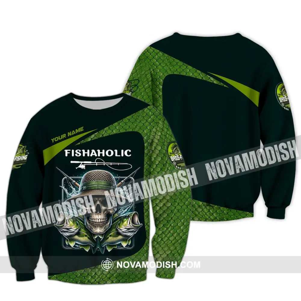 Man Shirt Custom Name Fishing Lover Fishaholic Hoodie Polo Long Sleeve / S T-Shirt