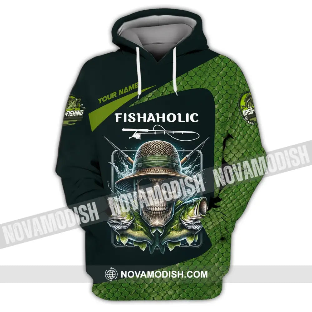 Man Shirt Custom Name Fishing Lover Fishaholic Hoodie Polo Long Sleeve / S T-Shirt