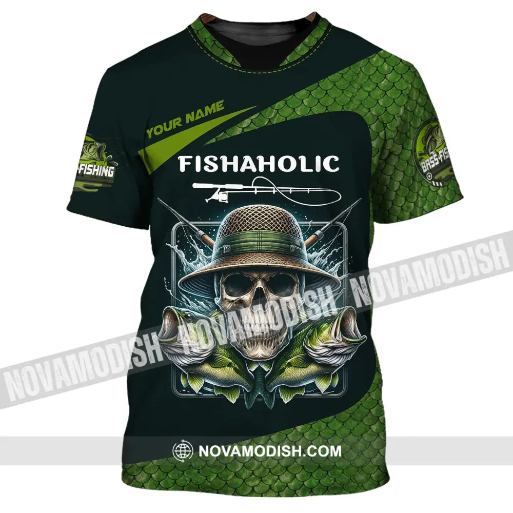 Man Shirt Custom Name Fishing Lover Fishaholic Hoodie Polo Long Sleeve T-Shirt / S T-Shirt