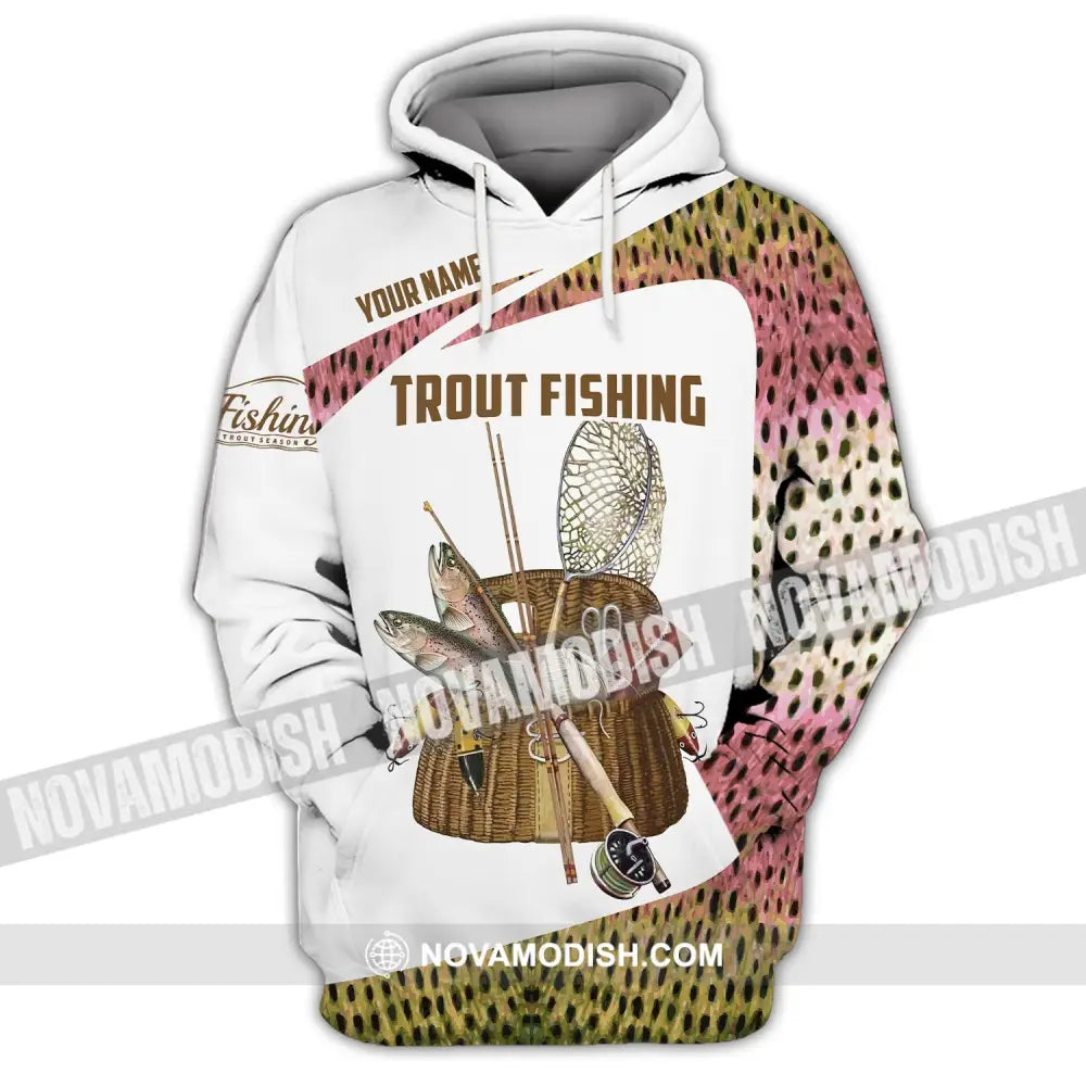 Man Shirt Custom Name Fishing Lover Trout Hoodie Polo Long Sleeve / S T-Shirt