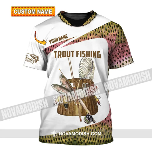 Man Shirt Custom Name Fishing Lover Trout Hoodie Polo Long Sleeve T-Shirt