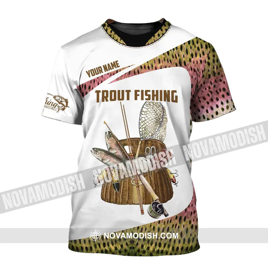 Man Shirt Custom Name Fishing Lover Trout Hoodie Polo Long Sleeve T-Shirt / S T-Shirt