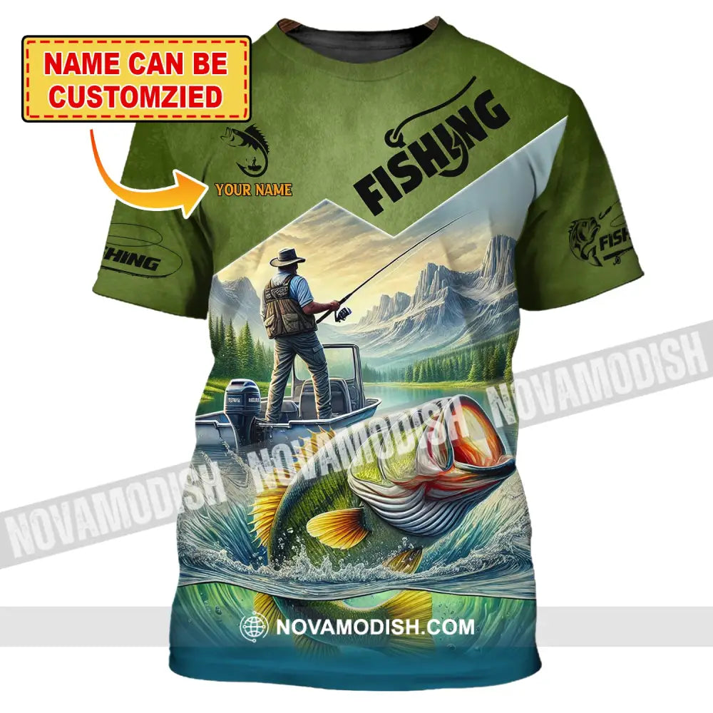 Man Shirt Custom Name Fishing T-Shirt Hoodie Long Sleeve Gift For Lover