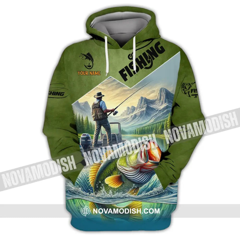 Man Shirt Custom Name Fishing T-Shirt Hoodie Long Sleeve Gift For Lover / S