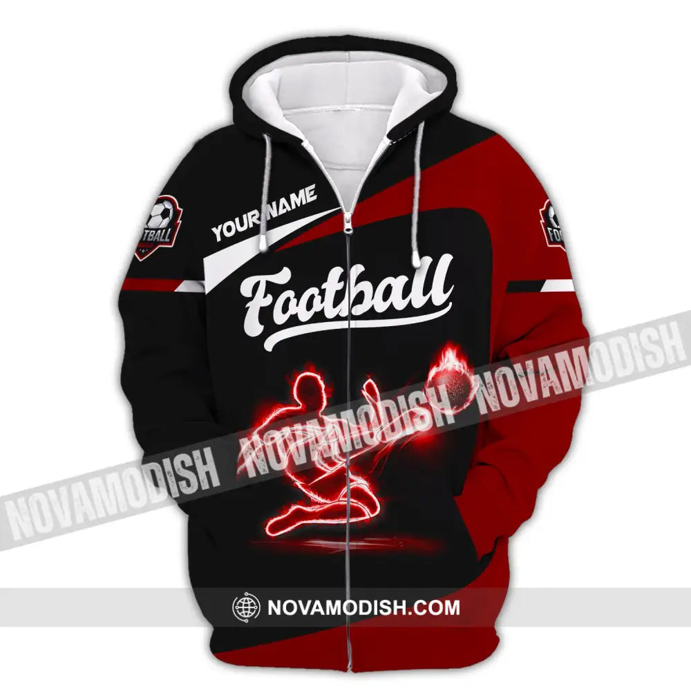 Man Shirt Custom Name Football Soccer T-Shirt Gift For Lover Zipper Hoodie / S