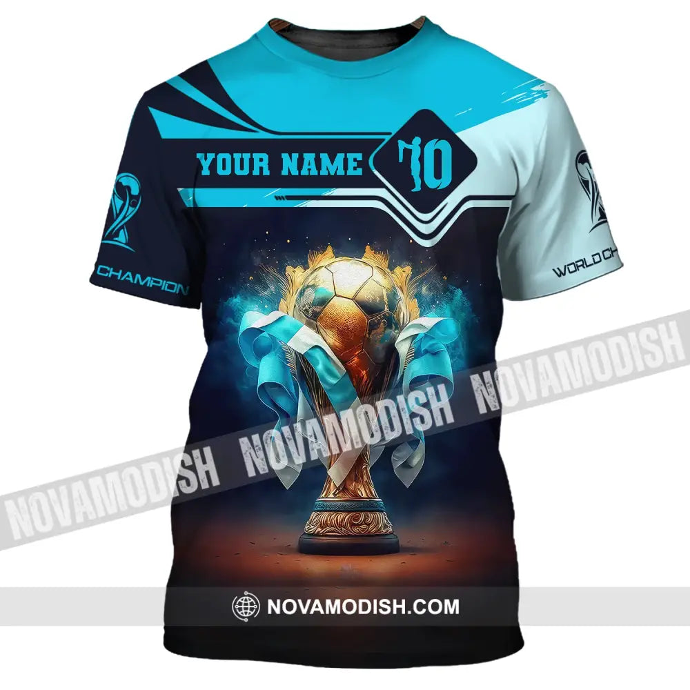 Man Shirt Custom Name Football World Champion Gift For Lover T-Shirt / S