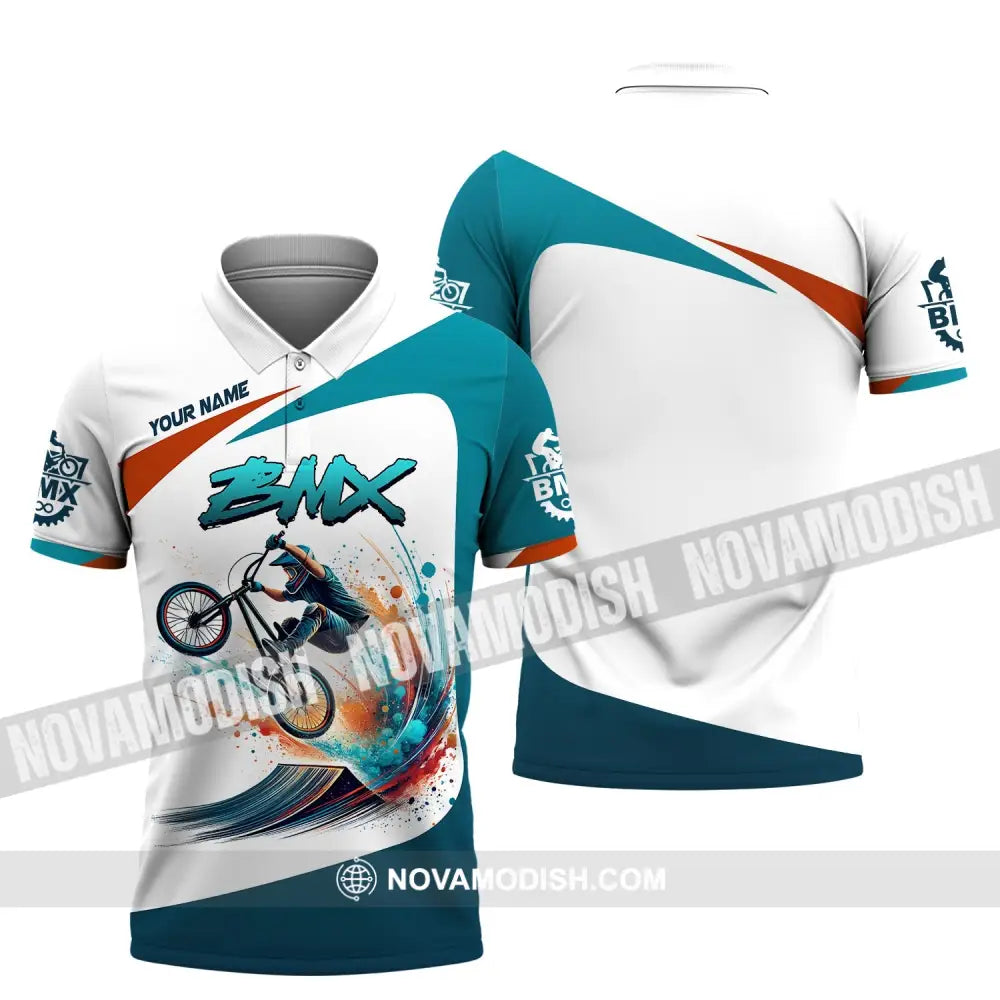 Man Shirt Custom Name For Mountain Bike Lover Polo Long Sleeve Gift / S T-Shirt