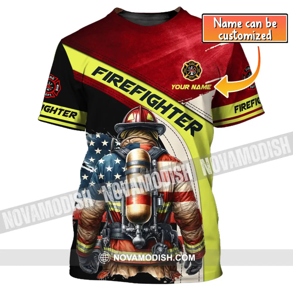 Man Shirt Custom Name For Firefighter T-Shirt Polo T-Shirt