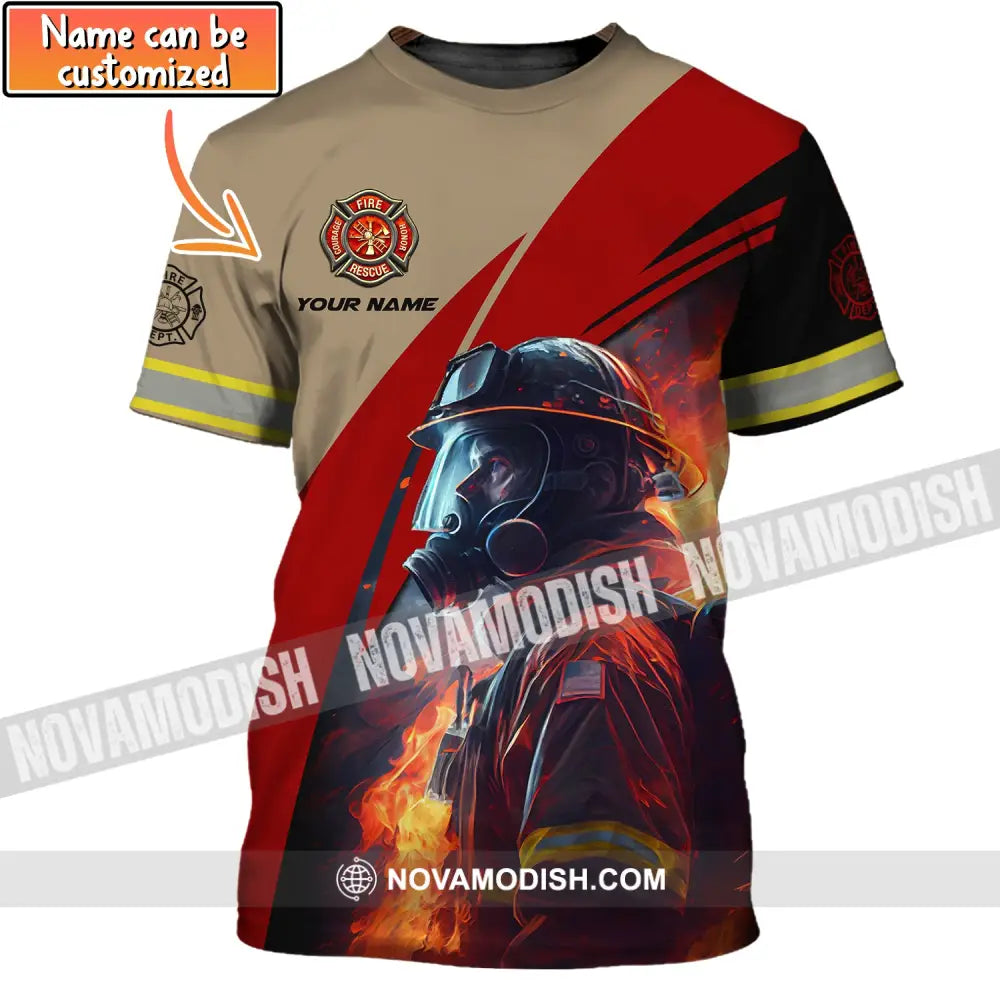 Man Shirt Custom Name For Firefighter T-Shirt Polo T-Shirt