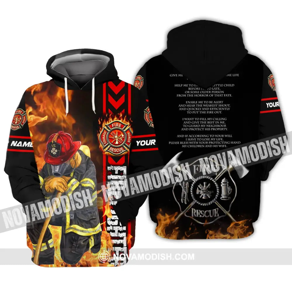 Man Shirt Custom Name For Firefighter T-Shirt Polo Hoodie / S T-Shirt