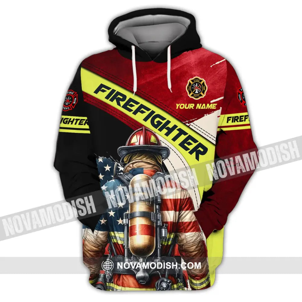 Man Shirt Custom Name For Firefighter T-Shirt Polo Hoodie / S T-Shirt