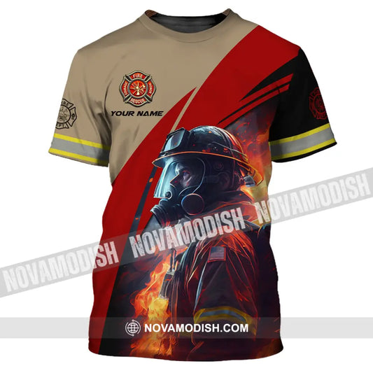 Man Shirt Custom Name For Firefighter T-Shirt Polo T-Shirt / S