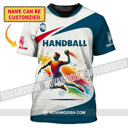 Man Shirt Custom Name For Handball Player Hoodie Polo Long Sleeve T-Shirt