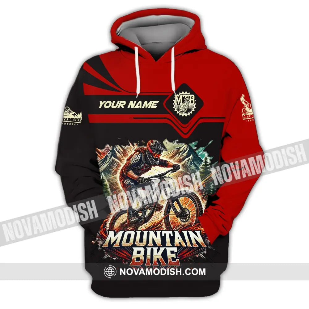 Man Shirt Custom Name For Mountain Bike Lover Gift Hoodie Long Sleeve / S T-Shirt