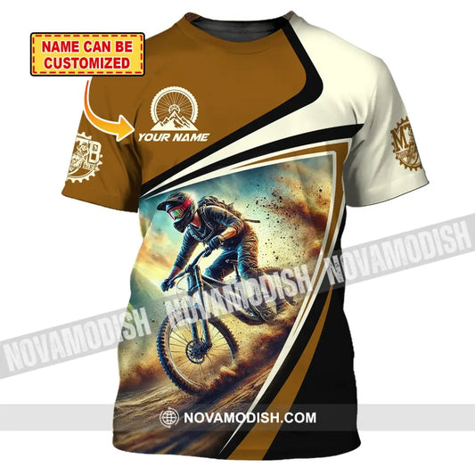 Man Shirt Custom Name For Mountain Bike Lover Gift Polo Long Sleeve T-Shirt