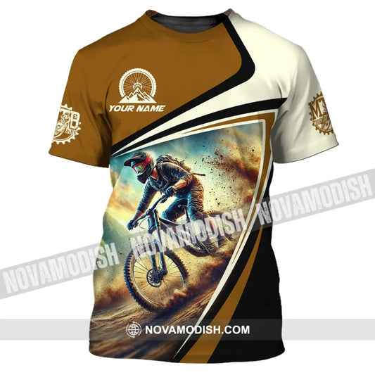 Man Shirt Custom Name For Mountain Bike Lover Gift Polo Long Sleeve T-Shirt / S T-Shirt