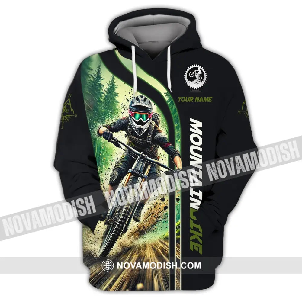 Man Shirt Custom Name For Mountain Bike Lover Polo Long Sleeve Gift Hoodie / S T-Shirt