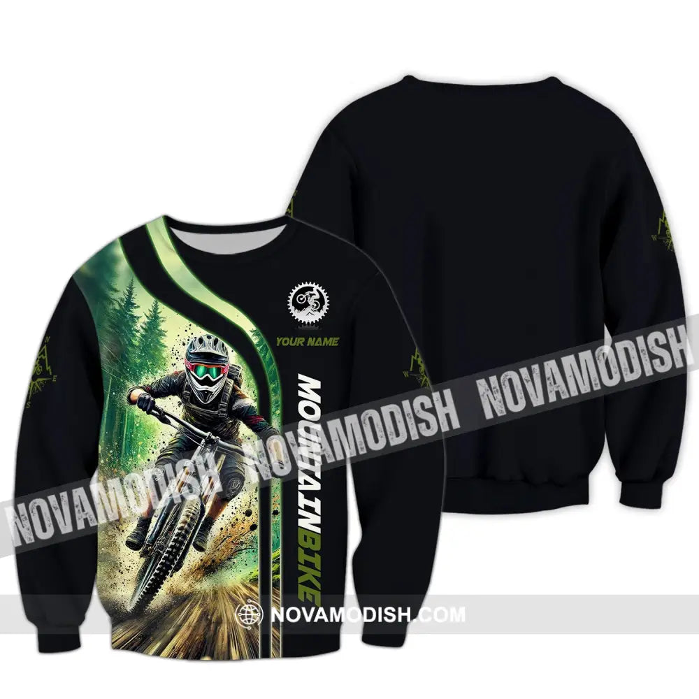 Man Shirt Custom Name For Mountain Bike Lover Polo Long Sleeve Gift / S T-Shirt