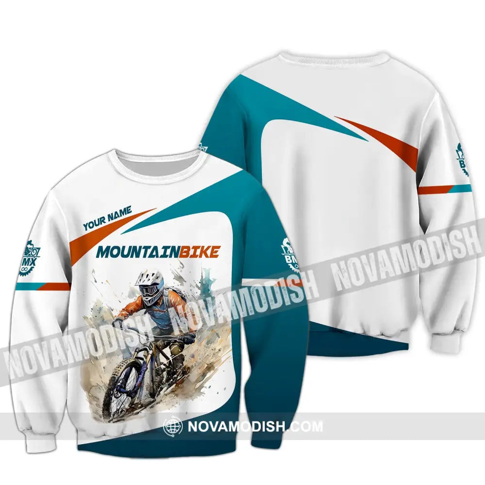 Man Shirt Custom Name For Mountain Bike Lover Polo Long Sleeve Gift / S T-Shirt