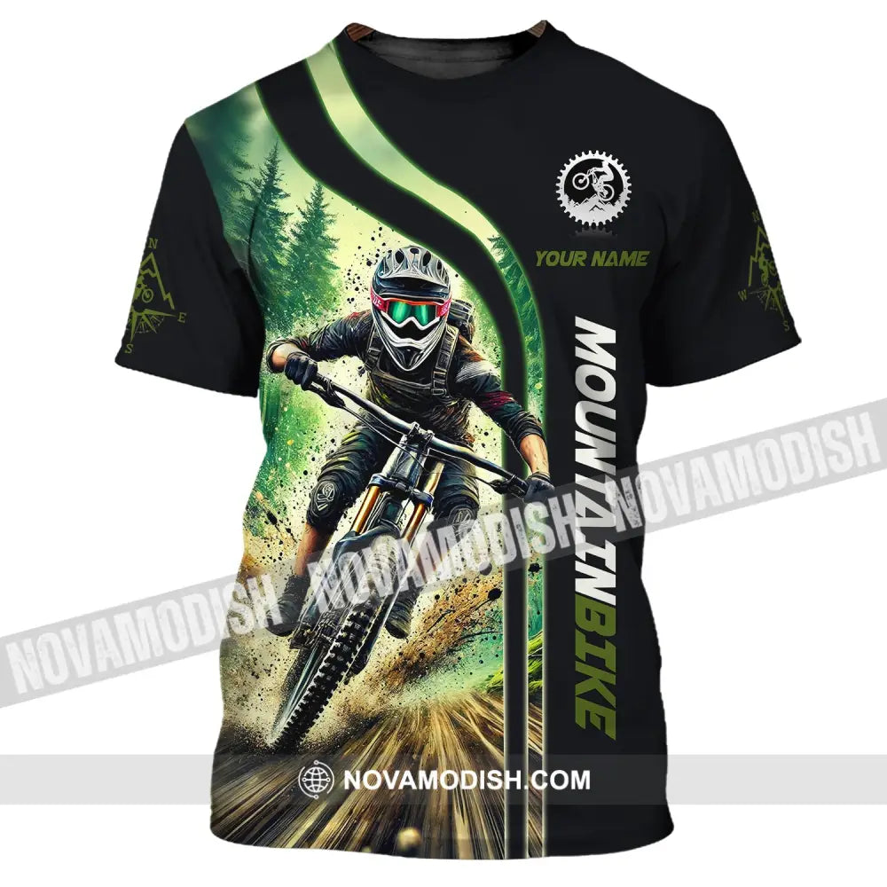 Man Shirt Custom Name For Mountain Bike Lover Polo Long Sleeve Gift T-Shirt / S T-Shirt