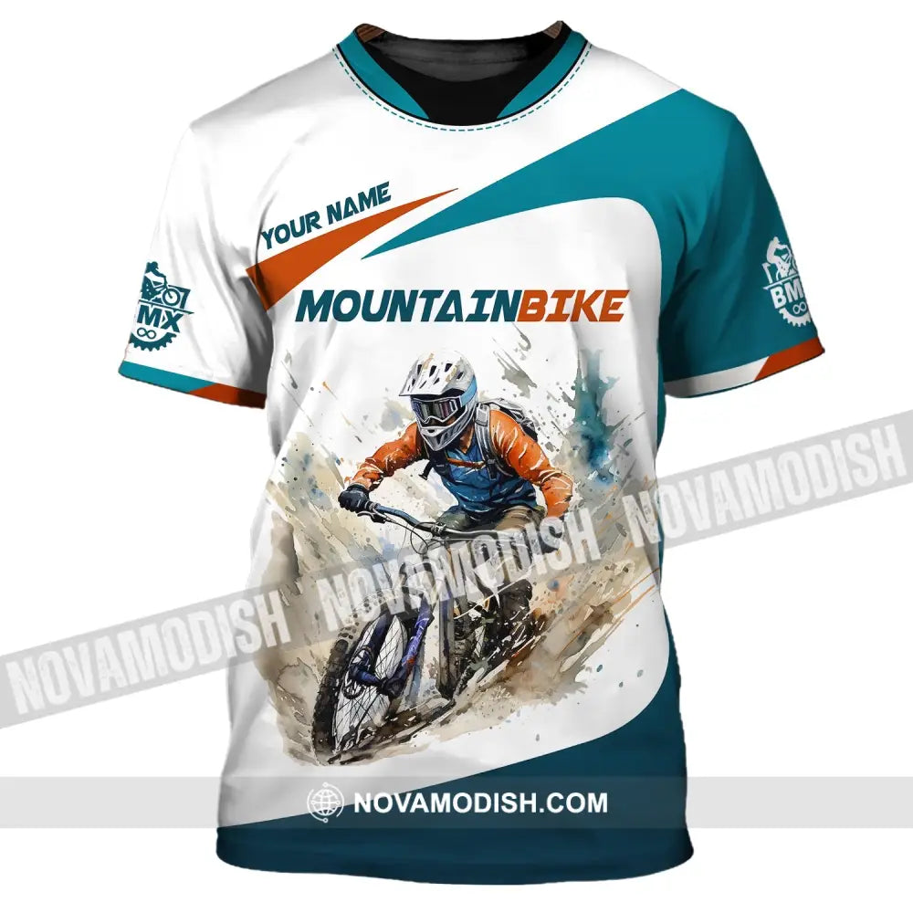 Man Shirt Custom Name For Mountain Bike Lover Polo Long Sleeve Gift T-Shirt / S T-Shirt