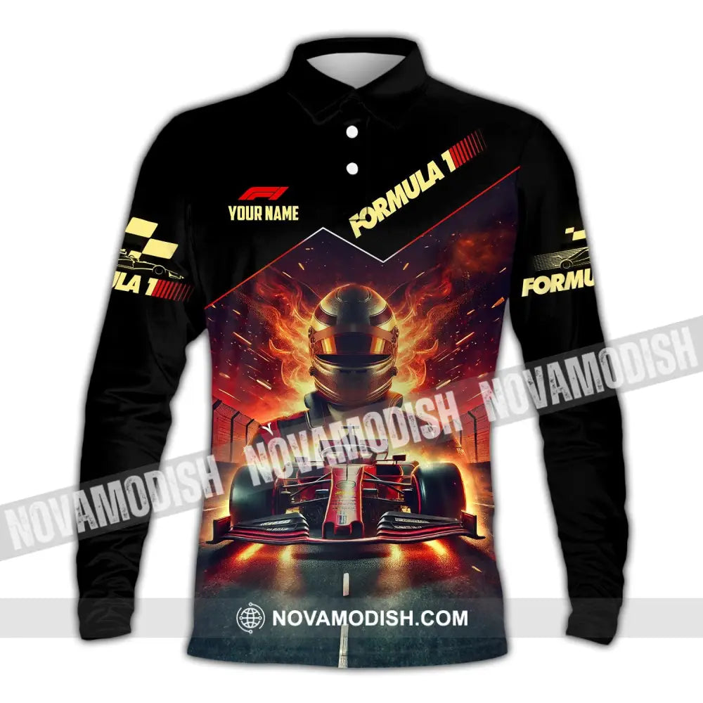 Man Shirt Custom Name Formula One F1 T-Shirt Hoodie Long Sleeve Polo / S T-Shirt
