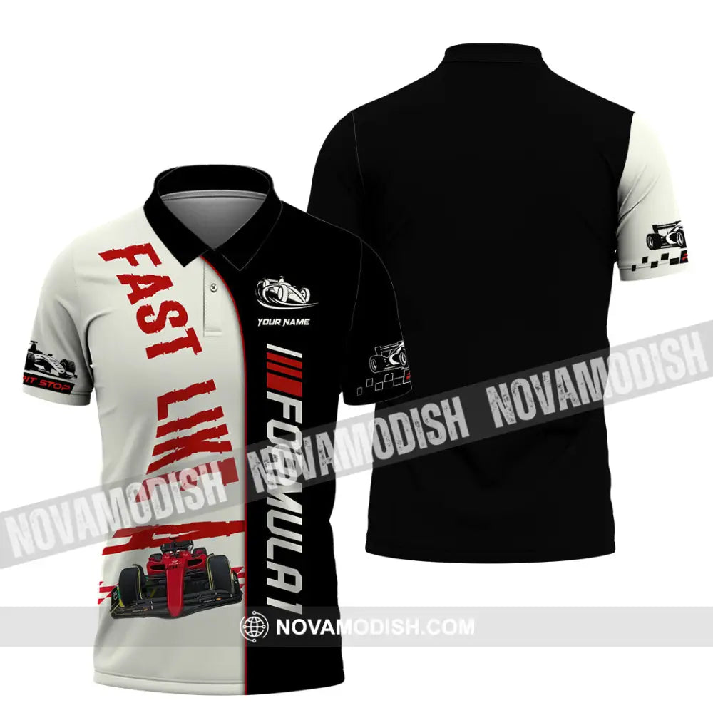 Man Shirt Custom Name Formula One F1 T-Shirt Hoodie Long Sleeve Polo / S T-Shirt
