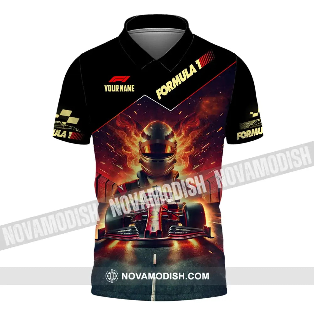 Man Shirt Custom Name Formula One F1 T-Shirt Hoodie Long Sleeve Polo / S T-Shirt