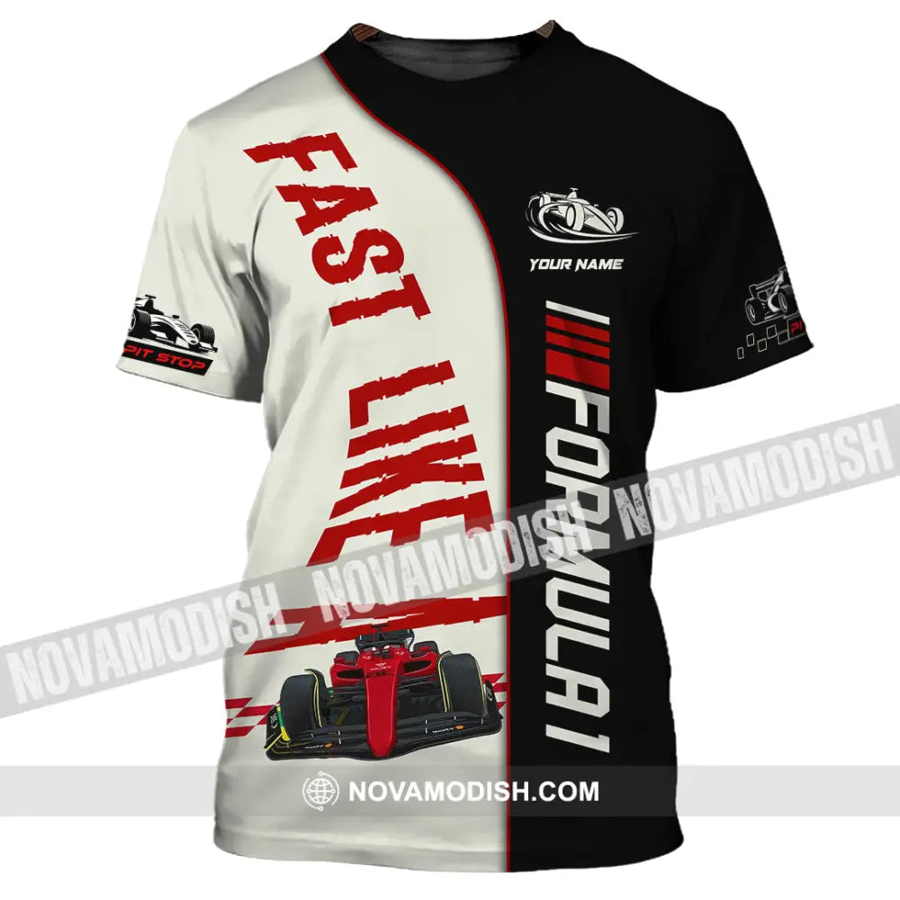 Man Shirt Custom Name Formula One F1 T-Shirt Hoodie Long Sleeve / S T-Shirt