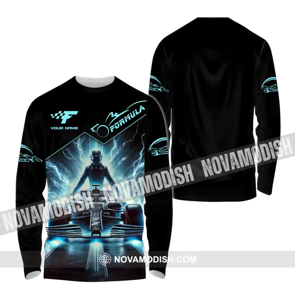 Man Shirt Custom Name Formula One F1 T-Shirt Hoodie Long Sleeve / S T-Shirt