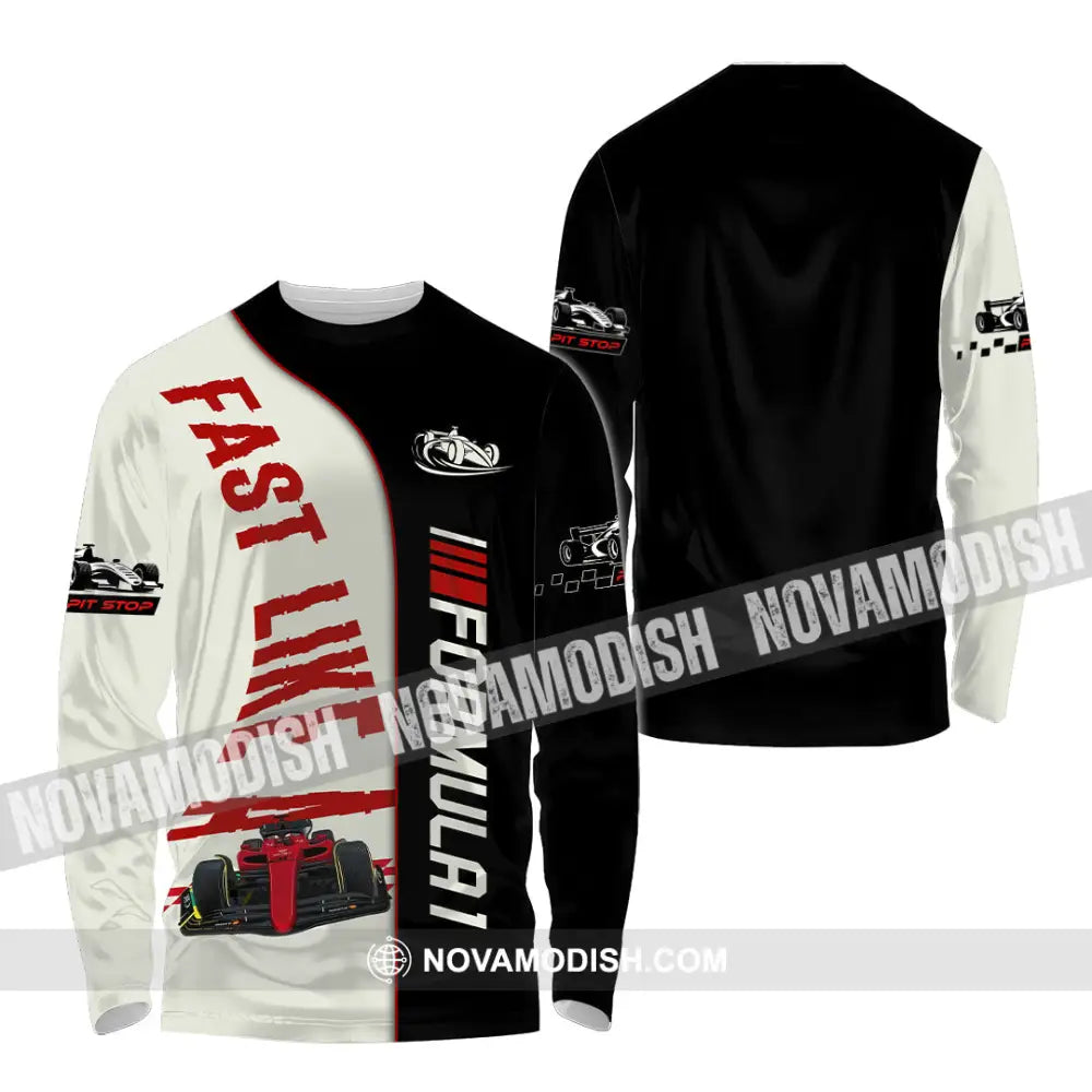 Man Shirt Custom Name Formula One F1 T-Shirt Hoodie Long Sleeve / S T-Shirt