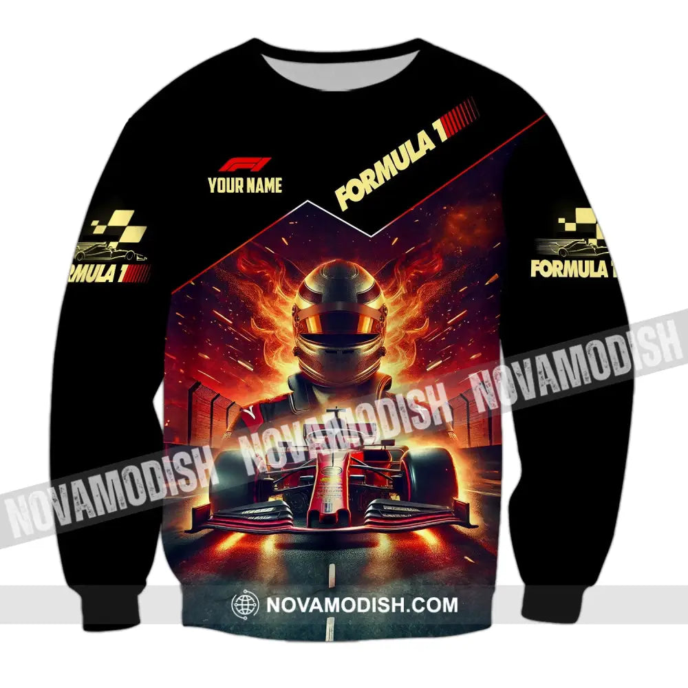 Man Shirt Custom Name Formula One F1 T-Shirt Hoodie Long Sleeve / S T-Shirt