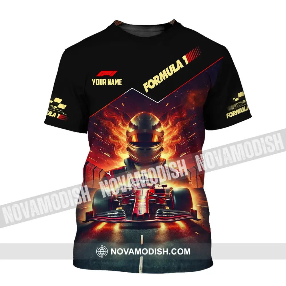 Man Shirt Custom Name Formula One F1 T-Shirt Hoodie Long Sleeve / S T-Shirt