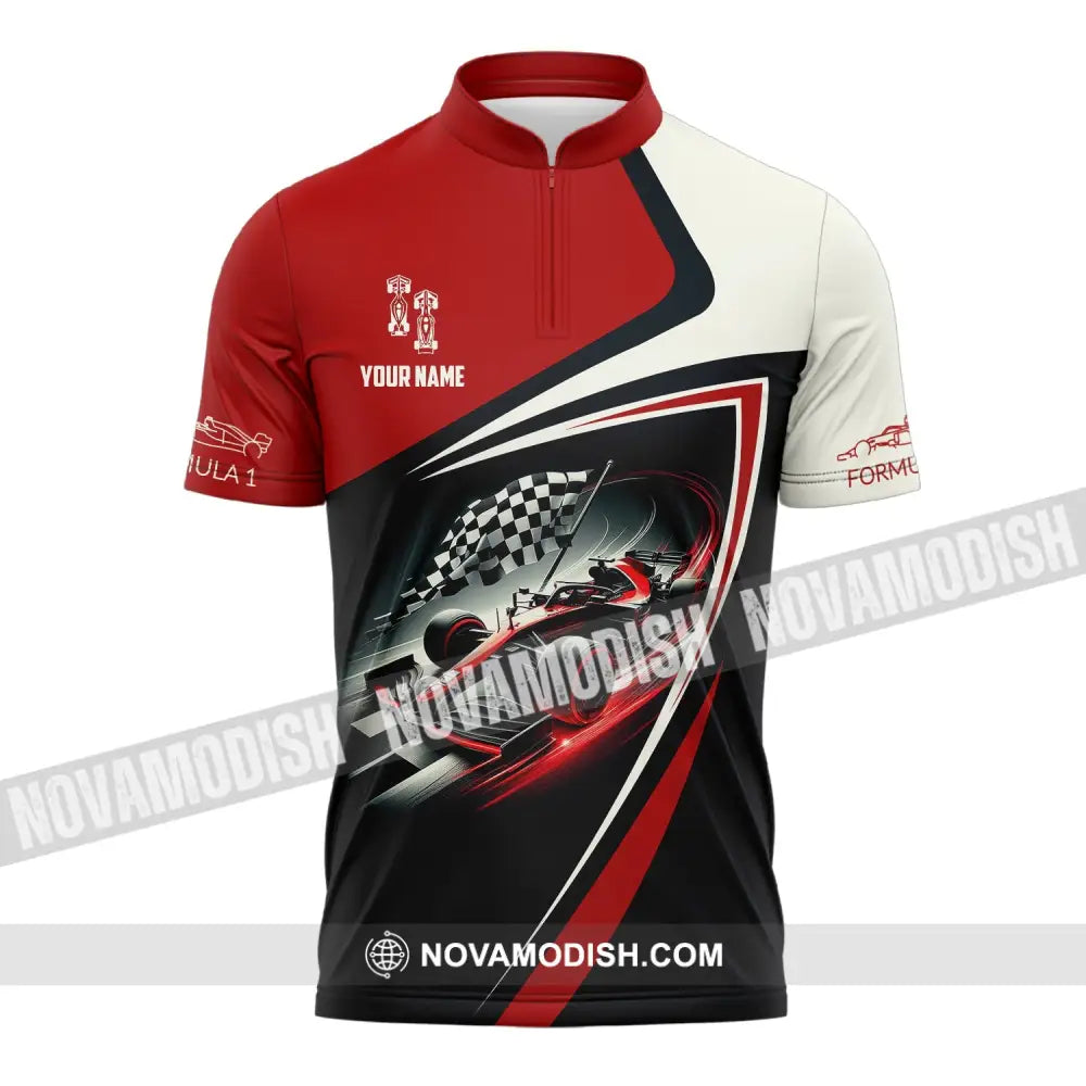 Man Shirt Custom Name Formula One F1 T-Shirt Hoodie Long Sleeve Zipper Polo / S T-Shirt