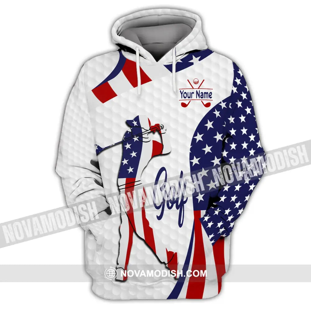 Man Shirt Custom Name Golf Gift For Lover Usa Player Hoodie / S T-Shirt